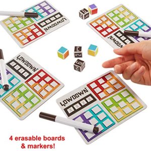 Lowdown Roll & Write Family Dice Game with Dry Erase Boards and Markers for 7 Year Olds and Up