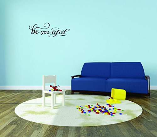 Design with Vinyl Moti 2713 2 Decal - Peel & Stick Wall Sticker : BeYouTiful Quote Text Lettering Boy Girl Kids Teen Men Women Color: Black Size 12 Inches x 30 Inches