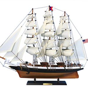 Hampton Nautical Wooden Flying Cloud Tall Model Clipper Ship, 30"