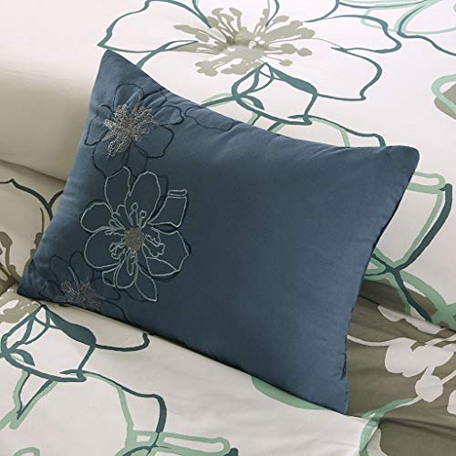 MI ZONE Allison Teen Girls Duvet Cover Set Twin/Twin XL Size - White, Yellow, Grey, Floral – 3 Piece Duvet Covers Bedding Sets – Ultra Soft Microfiber Girls Bedding Bed Sets