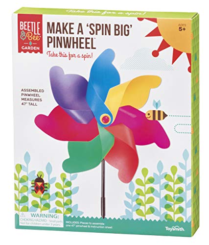 Toysmith Beetle & Bee Make A Spin Big Pinwheel