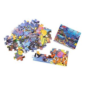 Melissa & Doug Underwater Floor Puzzle (Extra-Thick Cardboard Construction, Beautiful Original Artwork, 48 Pieces, 2′ × 3) Solar System Floor Puzzle