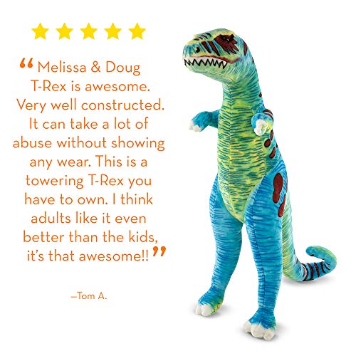 Melissa & Doug T-Rex Jumbo Plush Dinosaur (Lifelike Stuffed Animal, Over 4 Feet Tall), Great Gift for Girls and Boys - Best for 3, 4, 5, and 6 Year Olds
