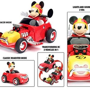 Jada Toys Disney Junior Mickey & The Roadster Racers Transforming Radio Control Car Vehicle, 14", Red