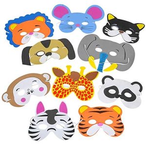 Rhode Island Novelty Foam Animal Masks Assorted Designs One Dozen
