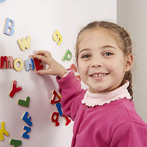 Melissa & Doug 52 Wooden Alphabet Magnets in a Box (Developmental Toys, Sturdy Wooden Construction, 52 Pieces, Great Gift for Girls and Boys - Best for 3, 4, 5, and 6 Year Olds)