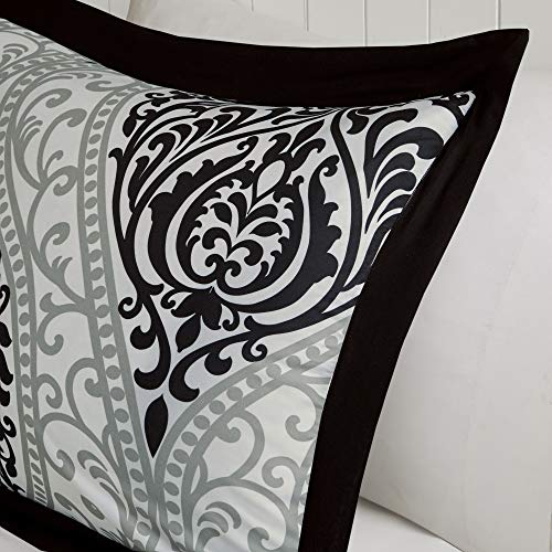 Intelligent Design Senna Teen Girls Duvet Cover Set King/Cal King Size - Black, Damask – 5 Piece Duvet Covers Bedding Sets – Ultra Soft Microfiber Girls Bedding Bed Sets