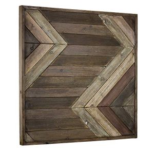 Crystal Art Rustic Wood Collage Framed Wall Decor, 30” H x 30” L x 1.25” D, Brown