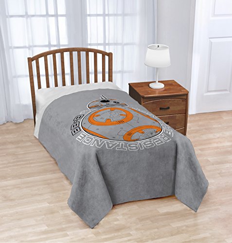 Jay Franco Episode 7 BB8 Medallion Decal Woven Jersey Sweatshirt Fleece Blanket Twin, 60" x 90", Star Wars EP7