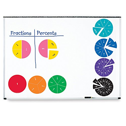 Learning Resources Double-Sided Magnetic Demonstration Rainbow Fraction Circles, Teacher aids, 51 Piece, Ages 6+