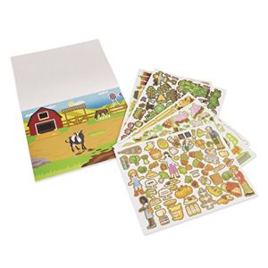 Melissa & Doug Jumbo Coloring & Reusable Sticker Pad 2 Pack – Animal Coloring, Farm Stickers, 14” X 11” Each