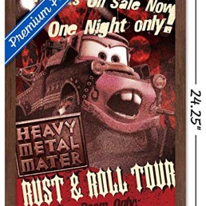 Trends International Disney Pixar Cars Toons - Heavy Metal Mater Wall Poster, 14.725" x 22.375", Mahogany Framed Version