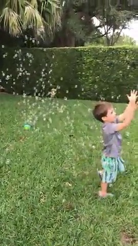 Little Kids Fubbles Blow Tons of Sky High Bubbles Party Machine for Kids & Includes Bubble Solution, Green