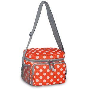 Everest Cooler/Lunch Bag, Orange/White Dot