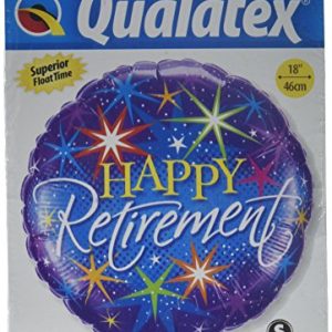 Qualatex Foil Balloon 37932 RETIREMENT COLORFUL BURSTS, 18", Multicolored