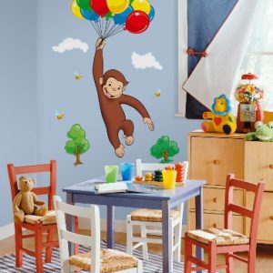 RoomMates Curious George Peel and Stick Giant Wall Decal - RMK1082GM