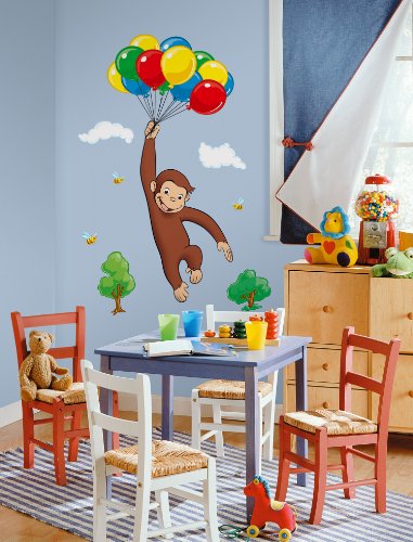 RoomMates Curious George Peel and Stick Giant Wall Decal - RMK1082GM