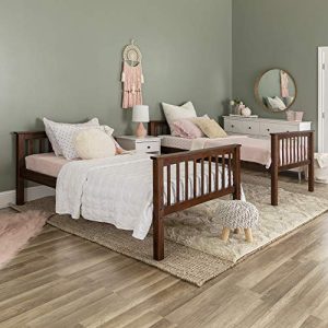 WE Furniture Twin Bunk Bed, Walnut