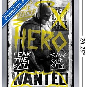 Trends International DC Comics Movie - Batman v Superman - Fear The Bat Wall Poster, 14.725" x 22.375", Silver Framed Version