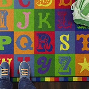 Flagship Carpets Early Blocks Rug, Children's Classroom Educational Carpet, 3'x5', Rectangle