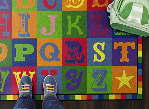 Flagship Carpets Early Blocks Rug, Children's Classroom Educational Carpet, 3'x5', Rectangle