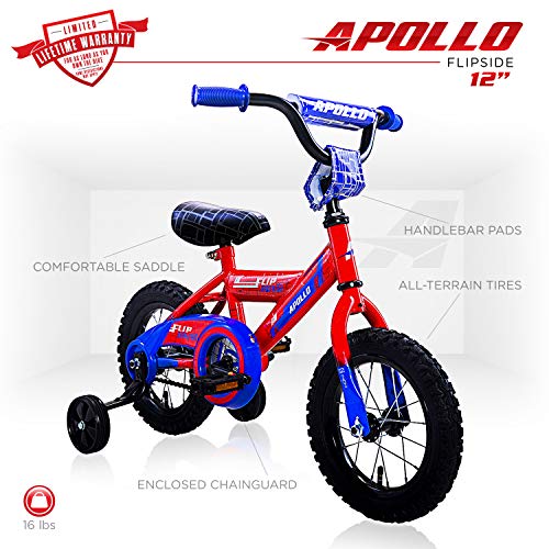 Apollo Flipside or Heartbreaker Bicycle in 3 Sizes for Boys and Girls ages 2 to 12