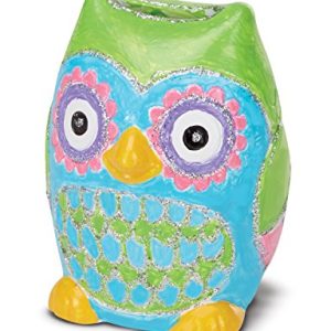 Melissa & Doug Created by Me! Paint & Decorate Your Own Resin Bank Craft Kit for Kids 2 Pack - Owl & Piggy Banks, Multicolor