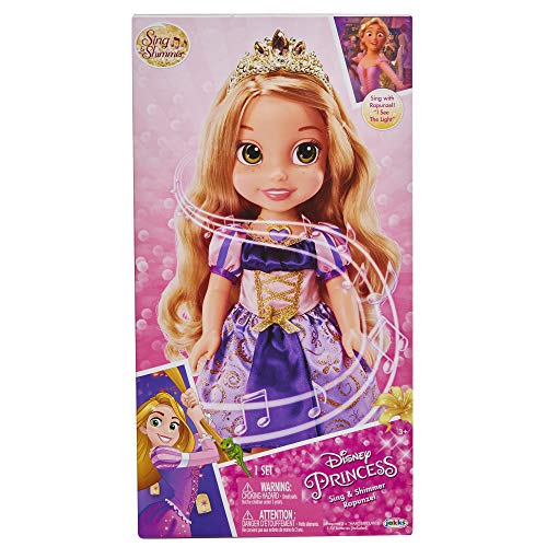 Disney Princess Rapunzel Doll Disney's Tangled Princess Sing & Shimmer Toddler Doll, Rapunzel Sings “I See The Light” When You Press Her Jeweled Necklace [Amazon Exclusive]