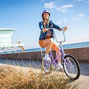 Schwinn Classic Sting-Ray Fair Lady Girl's Single-Speed Bicycle, Featuring 13-Inch/Small Step-Through Steel Frame, Rear Coaster Brake, High-Rise Ape Handlebars, and 20-Inch Wheels, Purple