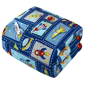 Chic Home Spaceship 5 Piece Comforter Set Space Explorer Extraterrestrial Theme Youth Design Bedding-Throw Blanket Decorative Pillow Shams Included, Full