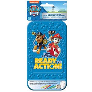 Paw Patrol Sticker Activity Kit | Party Favor | 1 plastic case with 20 activity pages and 4 markers