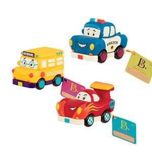 B. toys by Battat Mini Pull-Back Vehicles Set, Bus & Cars