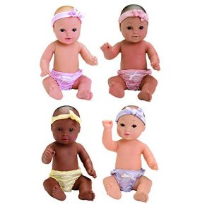 Constructive Playthings CPX-485 Tender-Touch Baby Dolls - Combo Set of 4 Dolls Each with Their Own Blankie