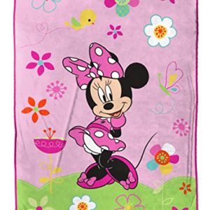 Disney Minnie Mouse Bowtique 'Garden Party' Fleece 62" x 90" Twin Blanket