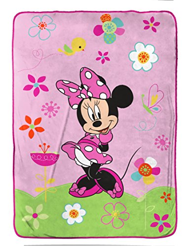 Disney Minnie Mouse Bowtique 'Garden Party' Fleece 62" x 90" Twin Blanket