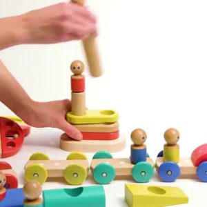 12 Piece Tegu Magnetic Tram Building Block Set, Big Top