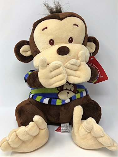 Linzy Toys 12.5" Hear No Evil, Speak No Evil, See No Evil Soft Plush Monkey Stuffed Animal for Boys or Girls (Speak No Evil, Boy)