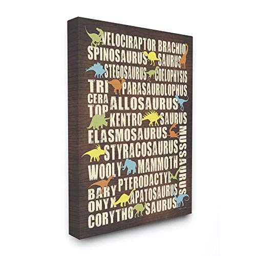 The Kids Room By Stupell Dinosaurs Typography Chart Oversized Stretched Canvas Wall Art