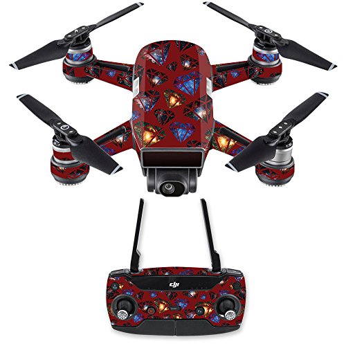 MightySkins Skin Compatible with DJI Spark Drone & Controller - Diamond Galaxy | Protective, Durable, and Unique Vinyl Decal wrap Cover | Easy to Apply, Remove, and Change Styles | Made in The USA