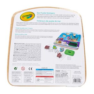 Crayola Sea Animals Wood Puzzle & Stamps, Educational Toy, Gift for Toddlers, 10Piece
