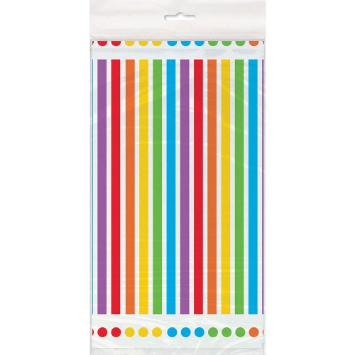 Rainbow Party Plastic Tablecloth, 84" x 54"