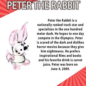 Looking Glass Peter the Rabbit Miniature Glass Collectible, Pack of 48