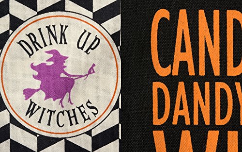 DII 100% Cotton 6x14x4 Wine Halloween Holiday Set/2-All, Hallows Eve Bags