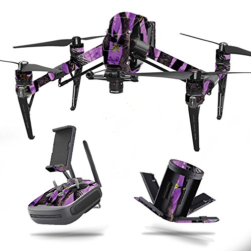 MightySkins Skin Compatible with DJI Inspire 2 - Purple Tree Camo | Protective, Durable, and Unique Vinyl Decal wrap Cover | Easy to Apply, Remove, and Change Styles | Made in The USA