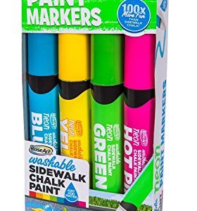 RoseArt Washable Sidewalk Chalk Paint Neon Jumbo Markers