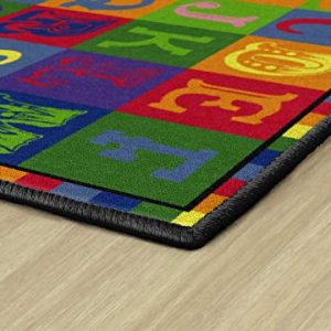 Flagship Carpets Early Blocks Rug, Children's Classroom Educational Carpet, 3'x5', Rectangle