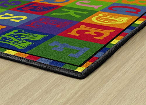 Flagship Carpets Early Blocks Rug, Children's Classroom Educational Carpet, 3'x5', Rectangle