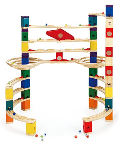 Hape Quadrilla Wooden Marble Run Construction - The Challenger - Quality Time Playing Together Wooden Safe Play - Smart Play for Smart Families
