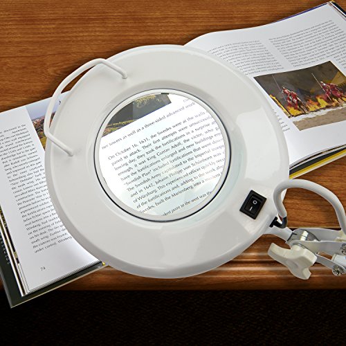 Carson PRO Series DeskBrite Plus 1.8X Adjustable Arm Industrial Grade Workbench or Desktop Magnifier with 5 inch Glass Lens and 48 Super Bright LED Lights for Hobby, Crafts and Tasks (CP-70)