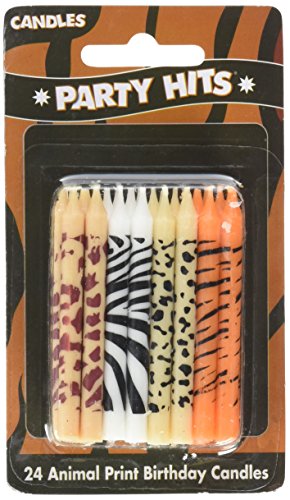 24 pc Safari Wild Animal Print Birthday Cake Candles
